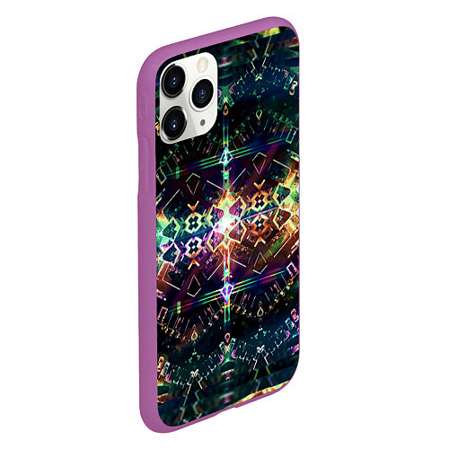 Чехол iPhone 11 Pro матовый Медитативный арт / 3D-Фиолетовый – фото 2