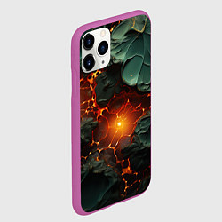 Чехол iPhone 11 Pro матовый Объемная текстура и лава, цвет: 3D-фиолетовый — фото 2