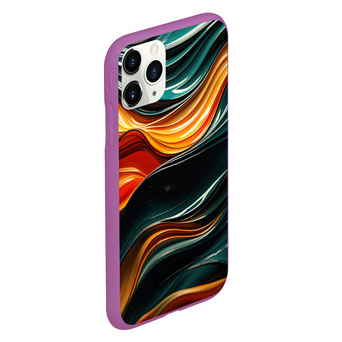 Чехол iPhone 11 Pro матовый Вязкая объемная текстура / 3D-Фиолетовый – фото 2