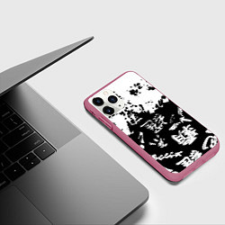 Чехол iPhone 11 Pro матовый Аниме логотипы краски, цвет: 3D-малиновый — фото 2