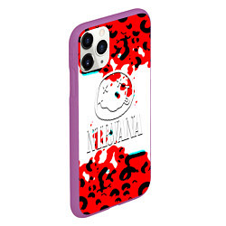 Чехол iPhone 11 Pro матовый Nirvana краски текстура, цвет: 3D-фиолетовый — фото 2