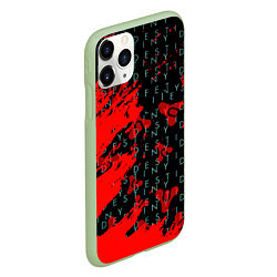 Чехол iPhone 11 Pro матовый Destiny краски надписи текстура, цвет: 3D-салатовый — фото 2