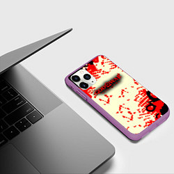 Чехол iPhone 11 Pro матовый God of war паттерн гейм, цвет: 3D-фиолетовый — фото 2