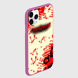 Чехол iPhone 11 Pro матовый God of war паттерн гейм, цвет: 3D-фиолетовый — фото 2