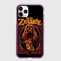 Чехол iPhone 11 Pro матовый Rob zombie skull, цвет: 3D-фиолетовый