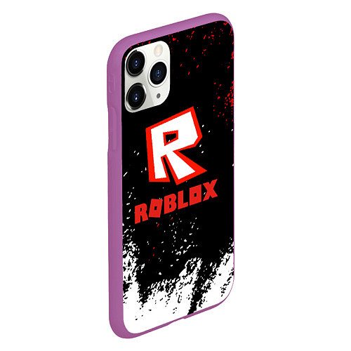 Чехол iPhone 11 Pro матовый Roblox текстура мобайл / 3D-Фиолетовый – фото 2