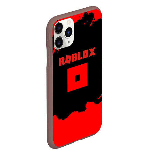 Чехол iPhone 11 Pro матовый Roblox краски красные / 3D-Коричневый – фото 2