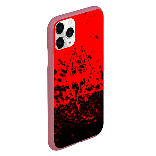 Чехол iPhone 11 Pro матовый The elder scrolls краски / 3D-Малиновый – фото 2