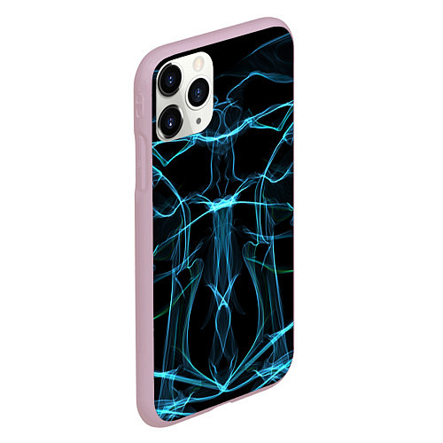 Чехол iPhone 11 Pro матовый Мягкие абстрактные симметричные линии / 3D-Розовый – фото 2