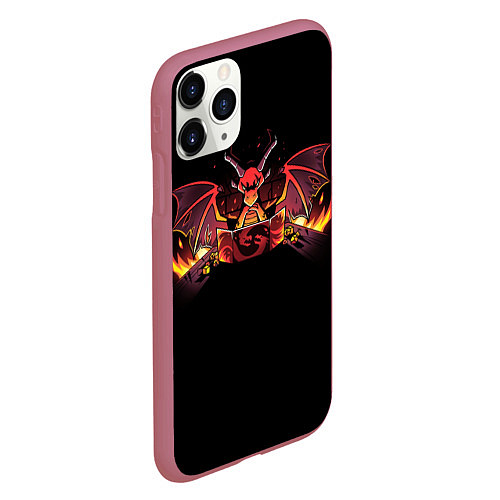 Чехол iPhone 11 Pro матовый Дракон мастер - DnD / 3D-Малиновый – фото 2