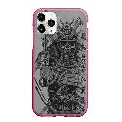 Чехол iPhone 11 Pro матовый Demonic samurai, цвет: 3D-малиновый