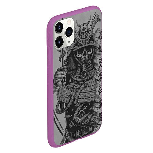 Чехол iPhone 11 Pro матовый Demonic samurai / 3D-Фиолетовый – фото 2