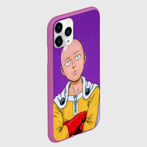 Чехол iPhone 11 Pro матовый Realistic Saitama / 3D-Фиолетовый – фото 2