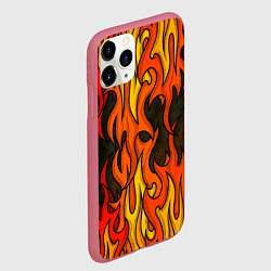 Чехол iPhone 11 Pro матовый Языки пламени арт, цвет: 3D-малиновый — фото 2