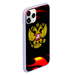 Чехол iPhone 11 Pro матовый Герб РФ огонь, цвет: 3D-светло-сиреневый — фото 2
