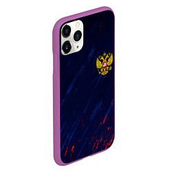 Чехол iPhone 11 Pro матовый Россия краски текстура, цвет: 3D-фиолетовый — фото 2