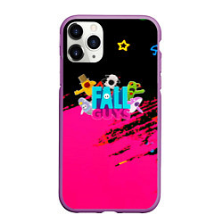 Чехол iPhone 11 Pro матовый Fall Guys kids color, цвет: 3D-фиолетовый