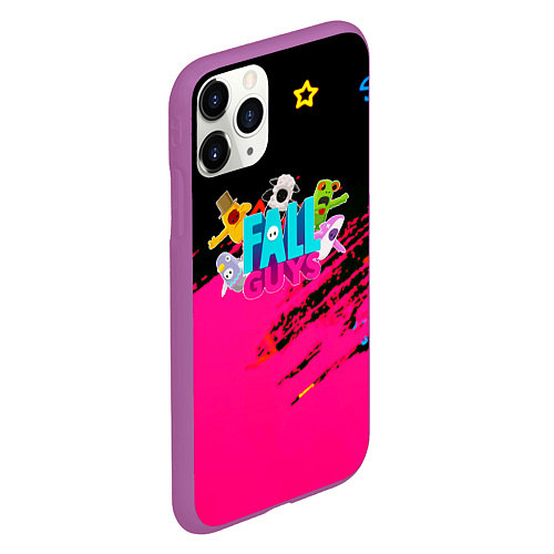 Чехол iPhone 11 Pro матовый Fall Guys kids color / 3D-Фиолетовый – фото 2