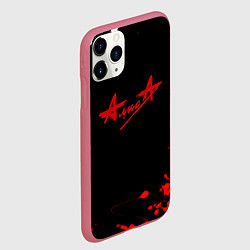 Чехол iPhone 11 Pro матовый Алиса краски текстура рок, цвет: 3D-малиновый — фото 2