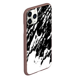 Чехол iPhone 11 Pro матовый Просто краски штрихи, цвет: 3D-коричневый — фото 2