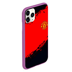 Чехол iPhone 11 Pro матовый Manchester United colors sport, цвет: 3D-фиолетовый — фото 2