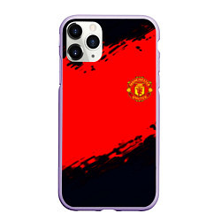 Чехол iPhone 11 Pro матовый Manchester United colors sport, цвет: 3D-светло-сиреневый