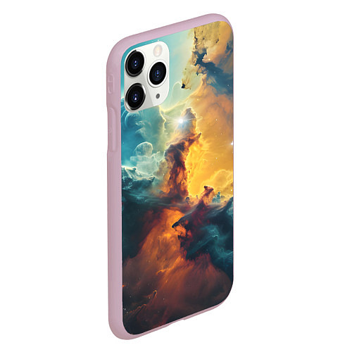 Чехол iPhone 11 Pro матовый Космос туманность / 3D-Розовый – фото 2