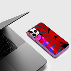 Чехол iPhone 11 Pro матовый Красный удар, цвет: 3D-фиолетовый — фото 2
