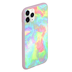 Чехол iPhone 11 Pro матовый Абстракция смесь красок, цвет: 3D-розовый — фото 2