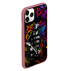 Чехол iPhone 11 Pro матовый Nirvana краски звука, цвет: 3D-малиновый — фото 2