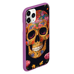 Чехол iPhone 11 Pro матовый Bright colors and skull, цвет: 3D-фиолетовый — фото 2