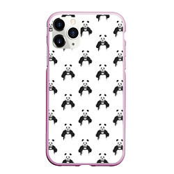 Чехол iPhone 11 Pro матовый Panda love - pattern