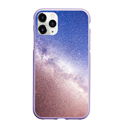 Чехол iPhone 11 Pro матовый Галактика млечный путь, цвет: 3D-светло-сиреневый