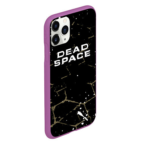 Чехол iPhone 11 Pro матовый Dead space текстура / 3D-Фиолетовый – фото 2