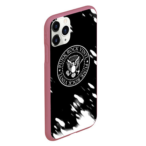 Чехол iPhone 11 Pro матовый Ramones краски / 3D-Малиновый – фото 2