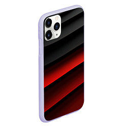 Чехол iPhone 11 Pro матовый Черно-красный объемный градиент, цвет: 3D-светло-сиреневый — фото 2