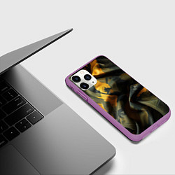 Чехол iPhone 11 Pro матовый Релистичный камуфляж, цвет: 3D-фиолетовый — фото 2