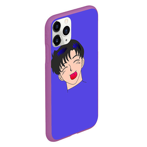 Чехол iPhone 11 Pro матовый Моморе - Такседо Маск парные / 3D-Фиолетовый – фото 2