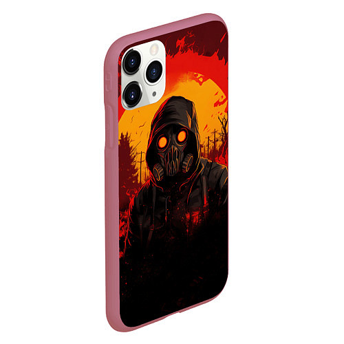 Чехол iPhone 11 Pro матовый Stalker 2 fire ghost / 3D-Малиновый – фото 2