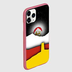 Чехол iPhone 11 Pro матовый Осетия горы и ночное небо, цвет: 3D-малиновый — фото 2