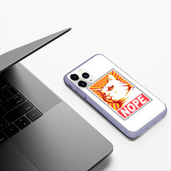 Чехол iPhone 11 Pro матовый Nope - cat, цвет: 3D-светло-сиреневый — фото 2