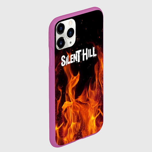 Чехол iPhone 11 Pro матовый Silent hill огонь / 3D-Фиолетовый – фото 2