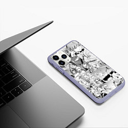 Чехол iPhone 11 Pro матовый Провожающая в последний путь Фрирен узор, цвет: 3D-светло-сиреневый — фото 2