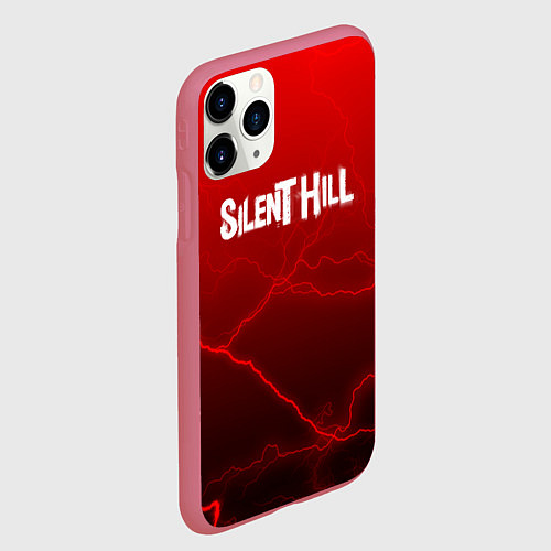 Чехол iPhone 11 Pro матовый Silent Hill storm abstraction / 3D-Малиновый – фото 2