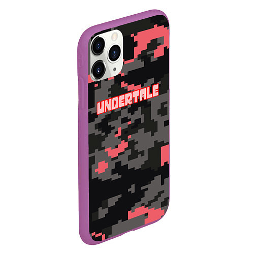 Чехол iPhone 11 Pro матовый Undertale текстура гейм / 3D-Фиолетовый – фото 2