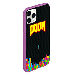 Чехол iPhone 11 Pro матовый Doom x tetrix коллабарация, цвет: 3D-фиолетовый — фото 2