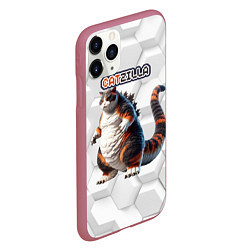 Чехол iPhone 11 Pro матовый Catzilla big, цвет: 3D-малиновый — фото 2