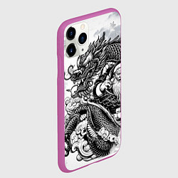 Чехол iPhone 11 Pro матовый Дракон и санта, цвет: 3D-фиолетовый — фото 2
