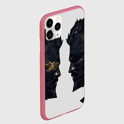 Чехол iPhone 11 Pro матовый Адам Дженсен в отражении deus ex / 3D-Малиновый – фото 2