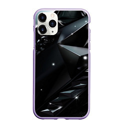 Чехол iPhone 11 Pro матовый Black luxury abstract, цвет: 3D-светло-сиреневый